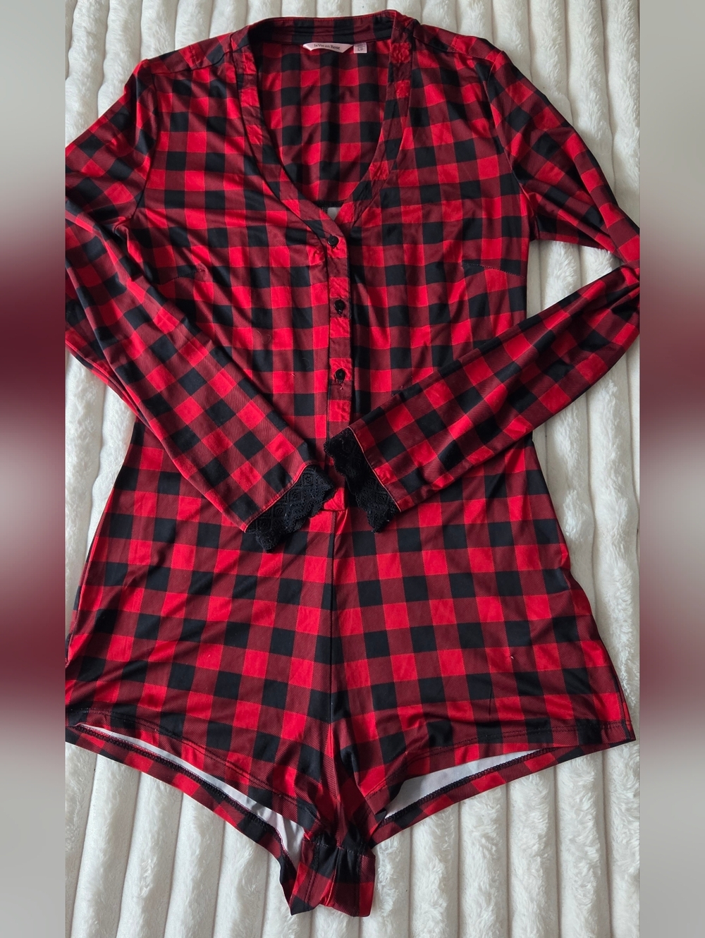 La Vie En Rose Red & Black Buffalo Plaid Top